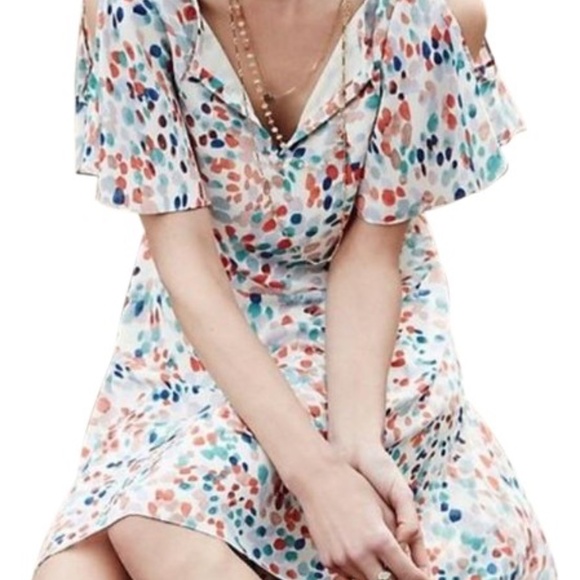 Maeve at Anthropologie Watercolor Dot Cold Shoulder Dress - Picture 5 of 8